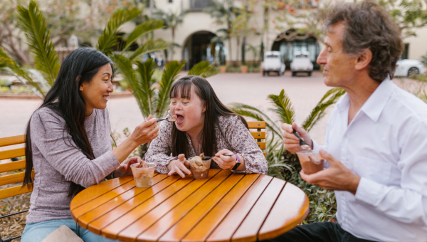 family eating dessert